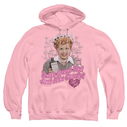 I Love Lucy Tastes Like Candy Mens Hoodie Pink