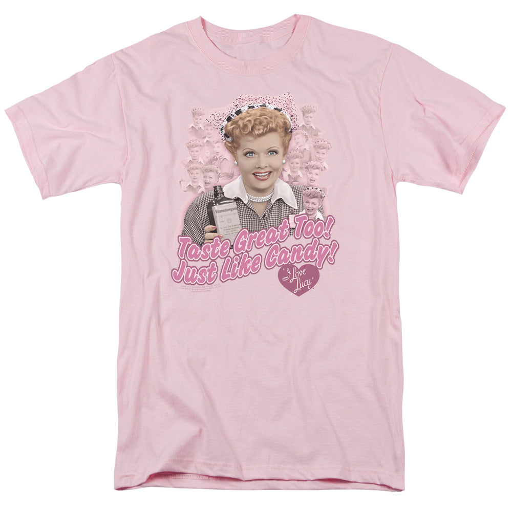 I Love Lucy Tastes Like Candy Mens T Shirt Pink