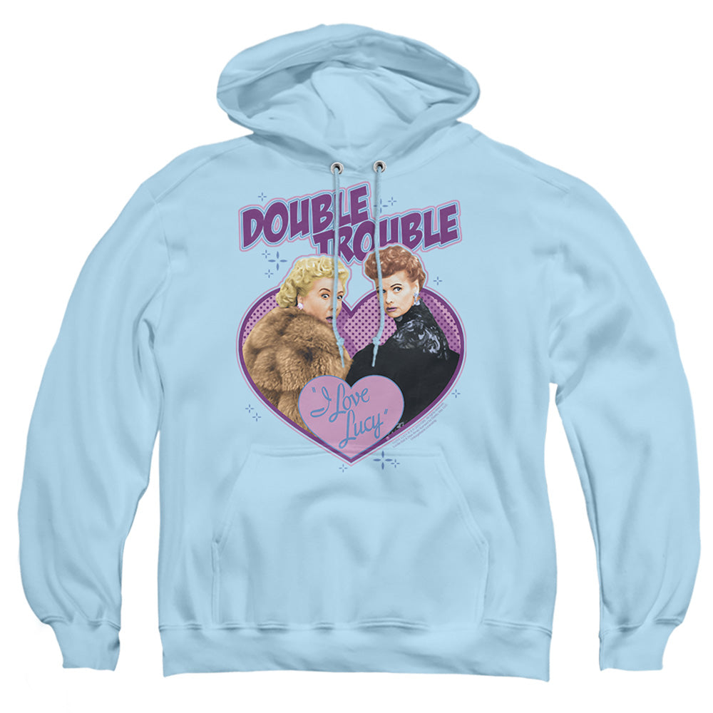 I Love Lucy Double Trouble Mens Hoodie Light Blue
