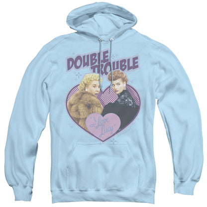 I Love Lucy Double Trouble Mens Hoodie Light Blue
