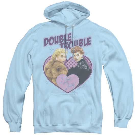 I Love Lucy Double Trouble Mens Hoodie Light Blue