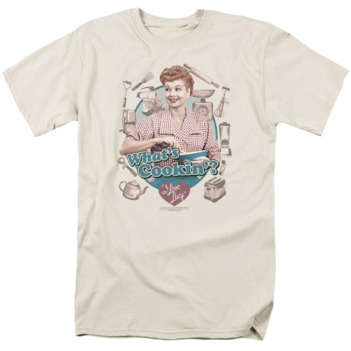 I Love Lucy Whats Cookin Mens T Shirt Cream