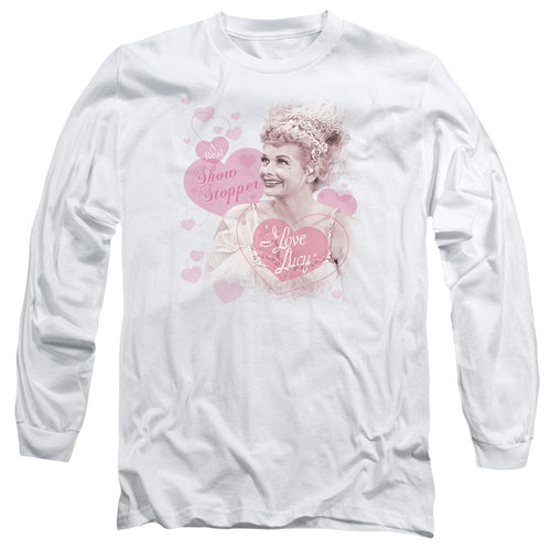 I Love Lucy Show Stopper Mens Long Sleeve Shirt White