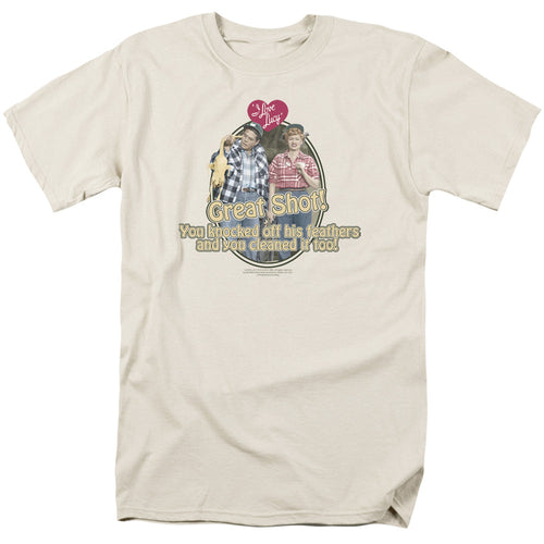 I Love Lucy Great Shot Mens T Shirt Cream