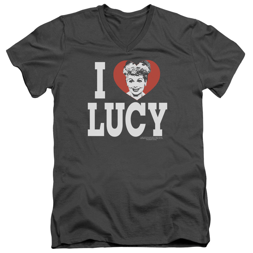 I Love Lucy I Love Lucy Mens Slim Fit V-Neck T Shirt Charcoal
