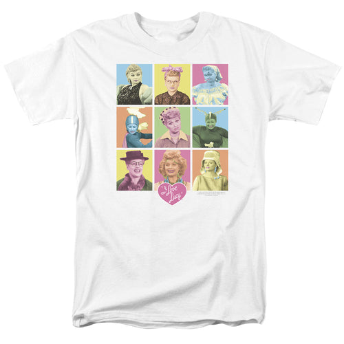 I Love Lucy So Many Faces Mens T Shirt White
