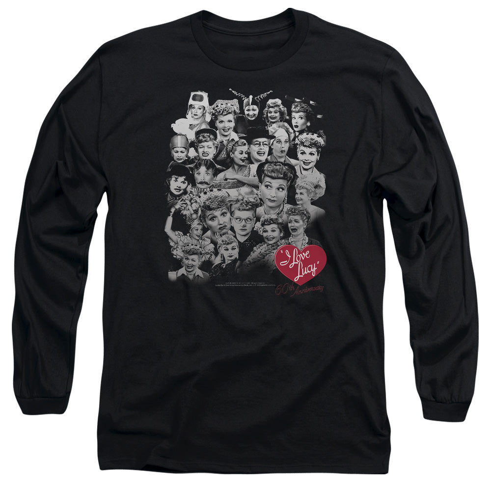 I Love Lucy 60 Years Of Fun Mens Long Sleeve Shirt Black Officially Licensed