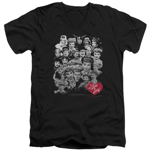 I Love Lucy 60 Years of Fun Mens Slim Fit V-Neck T Shirt Black