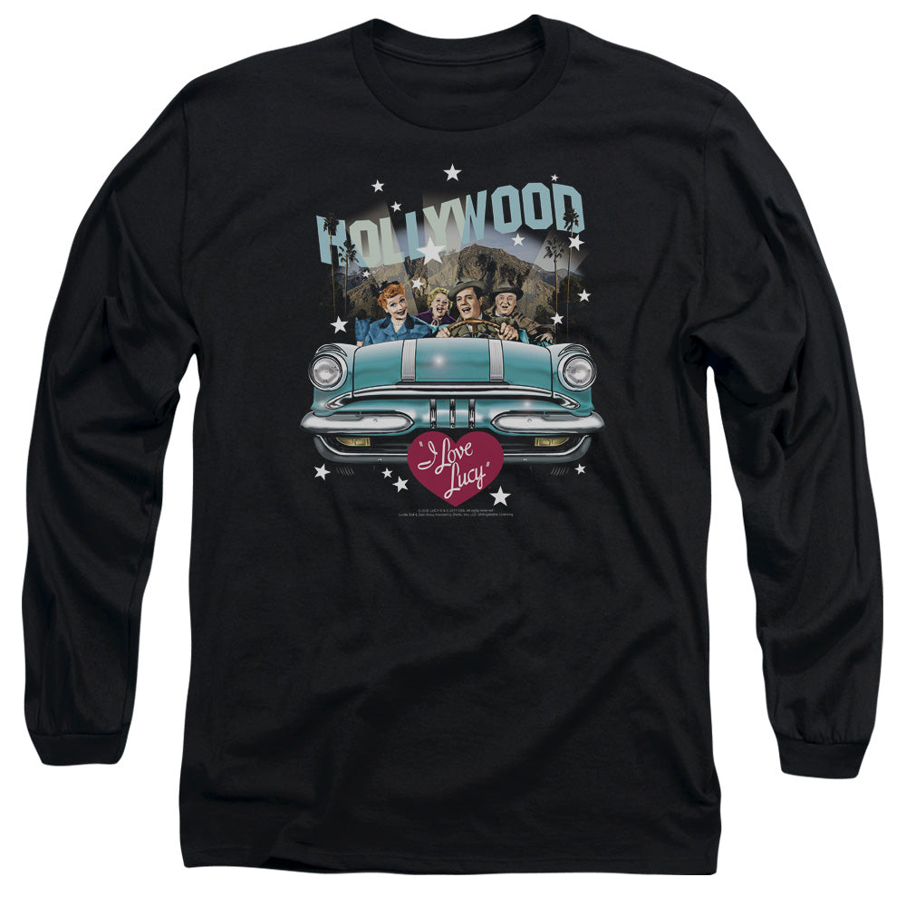 I Love Lucy Hollywood Road Trip Mens Long Sleeve Shirt Black Officially Licensed