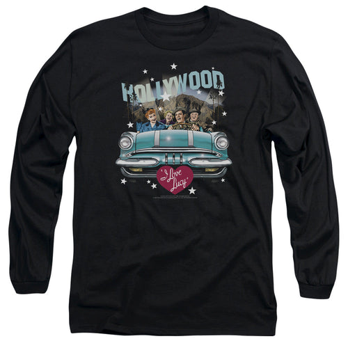 I Love Lucy Hollywood Road Trip Mens Long Sleeve Shirt Black