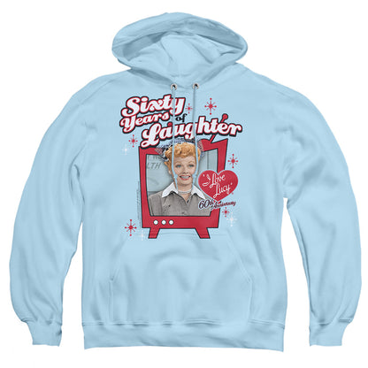 I Love Lucy 60 Years Of Laughter Mens Hoodie Light Blue