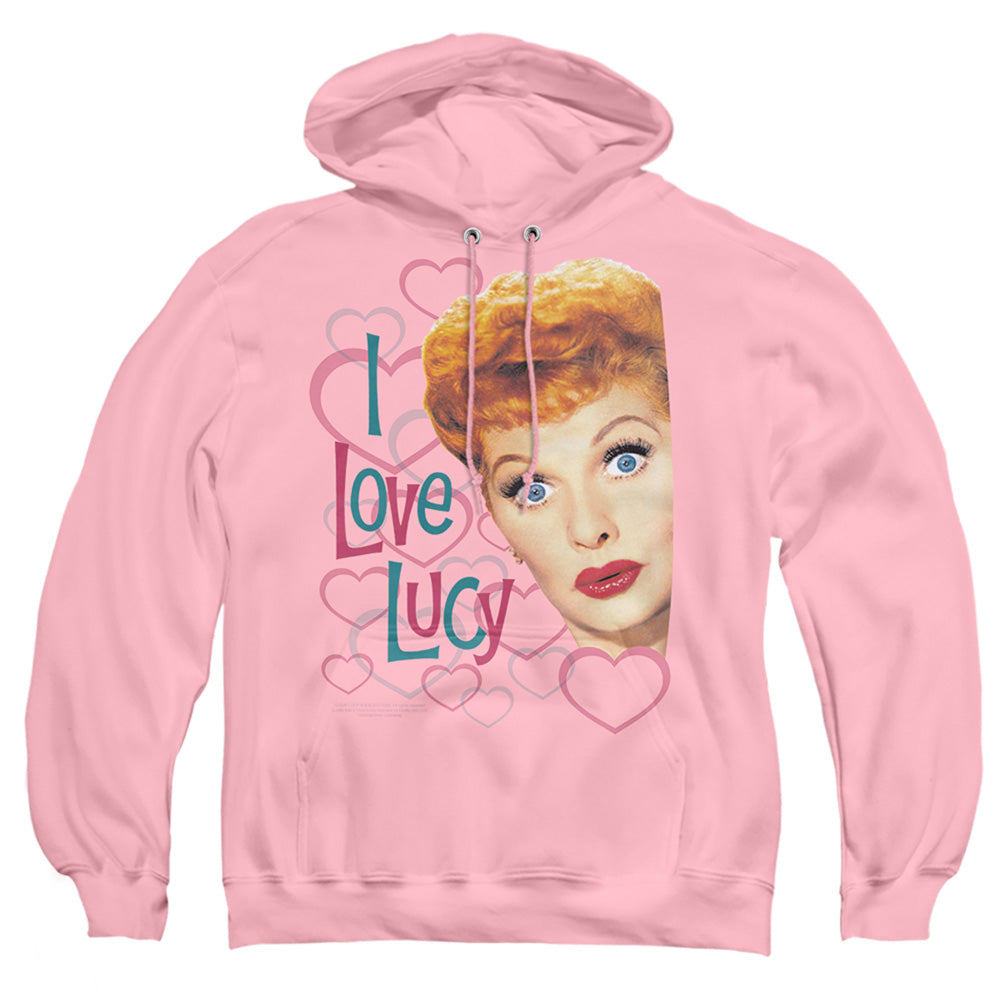 I Love Lucy Hollywood Open Hearts Mens Hoodie Pink