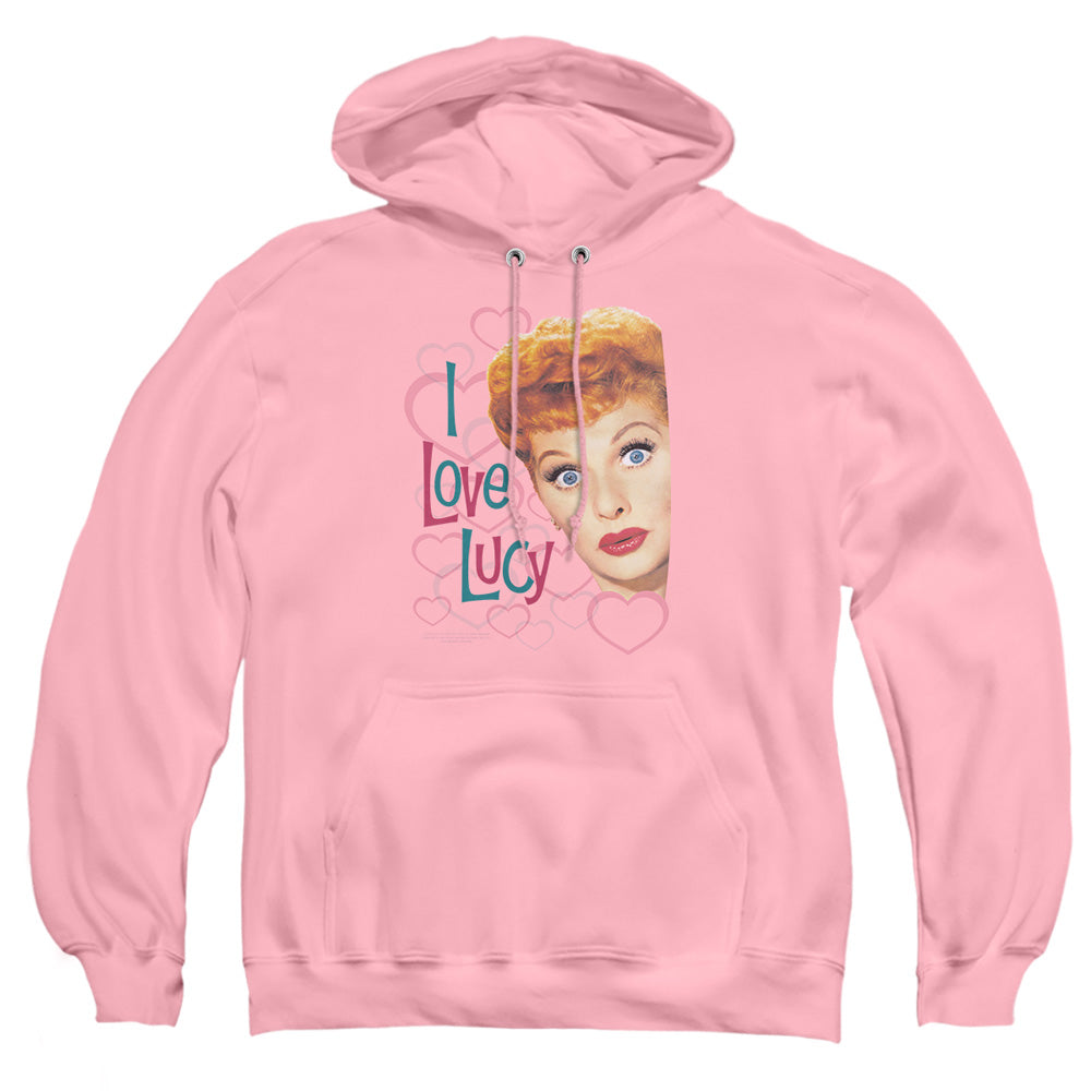 I Love Lucy Open Hearts Mens Hoodie Pink
