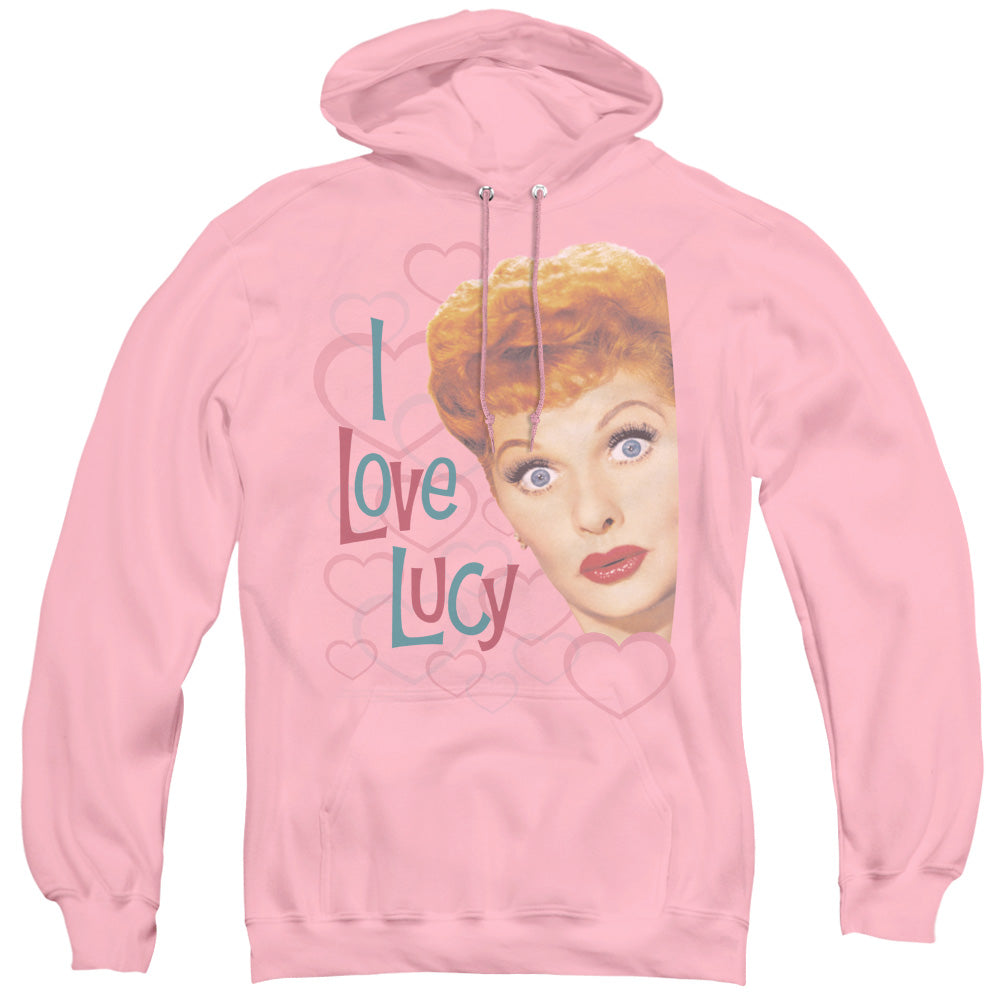 I Love Lucy Hollywood Open Hearts Mens Hoodie Pink