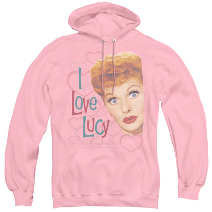 I Love Lucy Hollywood Open Hearts Mens Hoodie Pink
