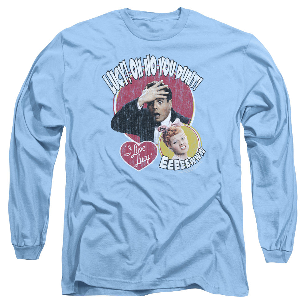I Love Lucy Yelling In Spanish Mens Long Sleeve Shirt Carolina Blue Officially Licensed
