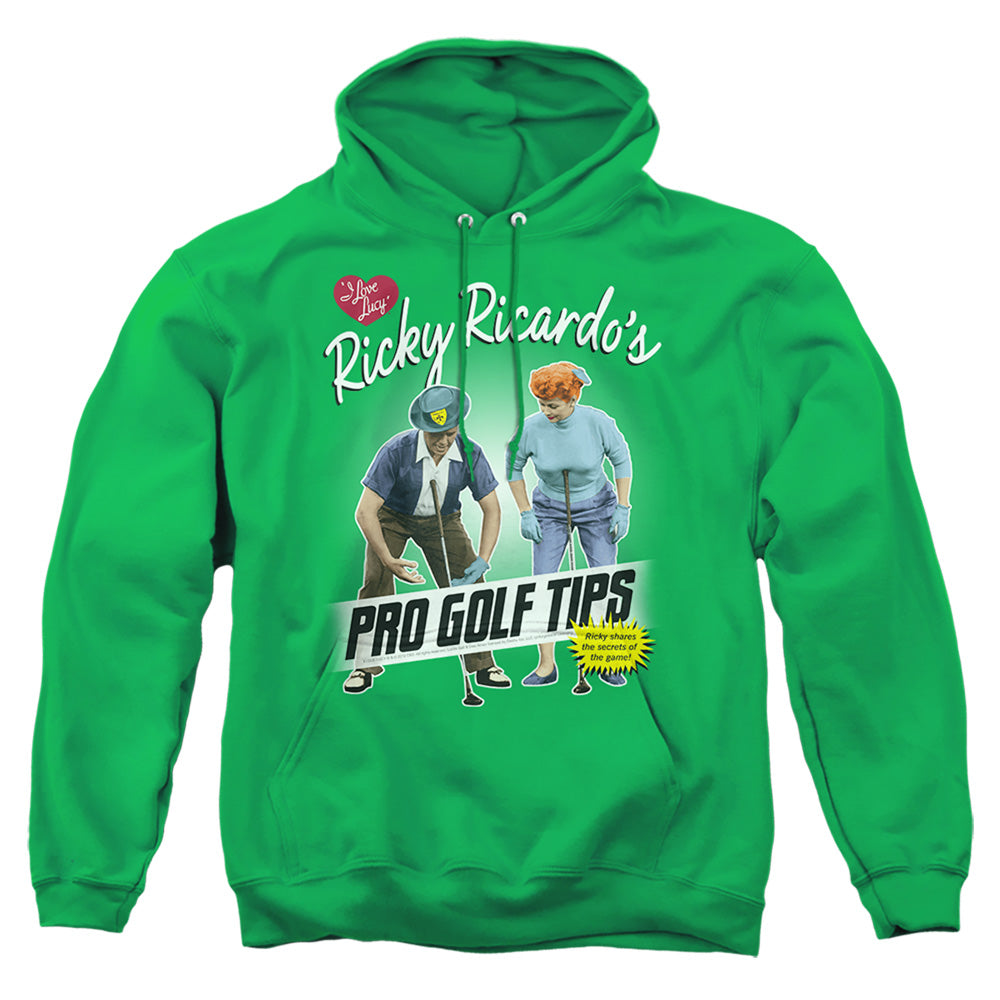 I Love Lucy Pro Golf Tips Mens Hoodie Kelly Green