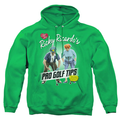 I Love Lucy Pro Golf Tips Mens Hoodie Kelly Green