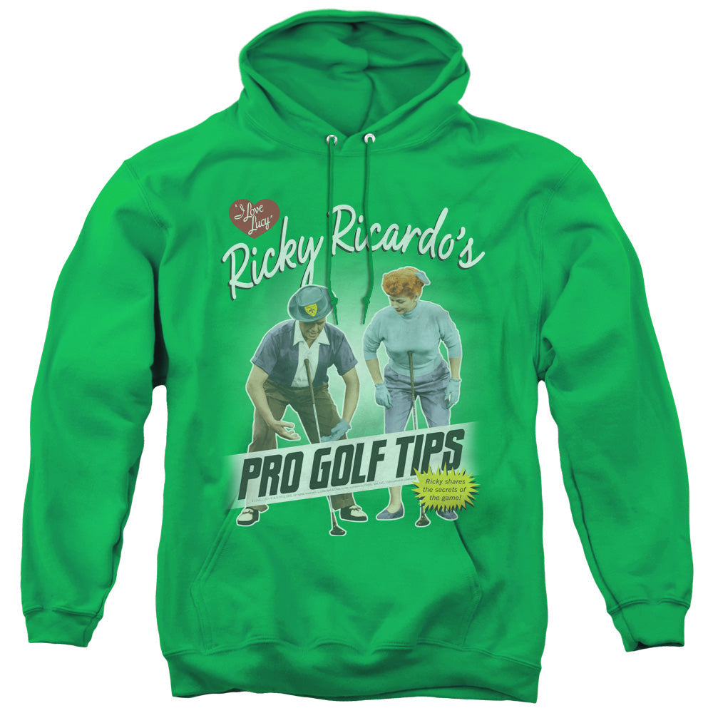 I Love Lucy Pro Golf Tips Mens Hoodie Kelly Green