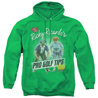 I Love Lucy Pro Golf Tips Mens Hoodie Kelly Green