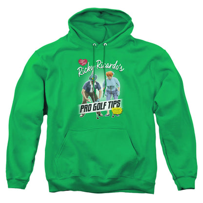 I Love Lucy Pro Golf Tips Mens Hoodie Kelly Green