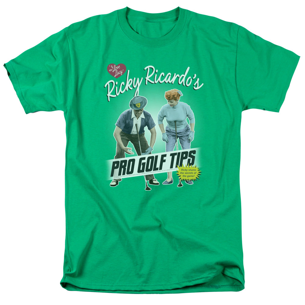 I Love Lucy Pro Golf Tips Mens T Shirt Kelly Green