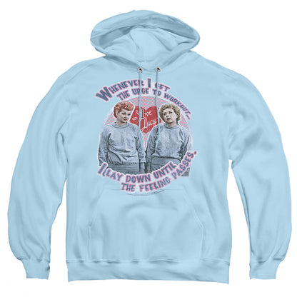 I Love Lucy Lucys Workout Mens Hoodie Light Blue