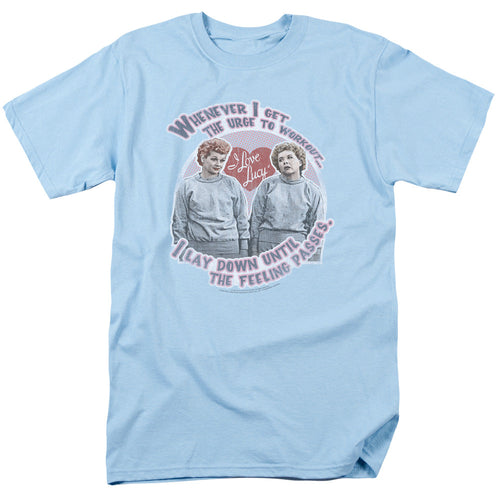 I Love Lucy Lucys Workout Mens T Shirt Light Blue