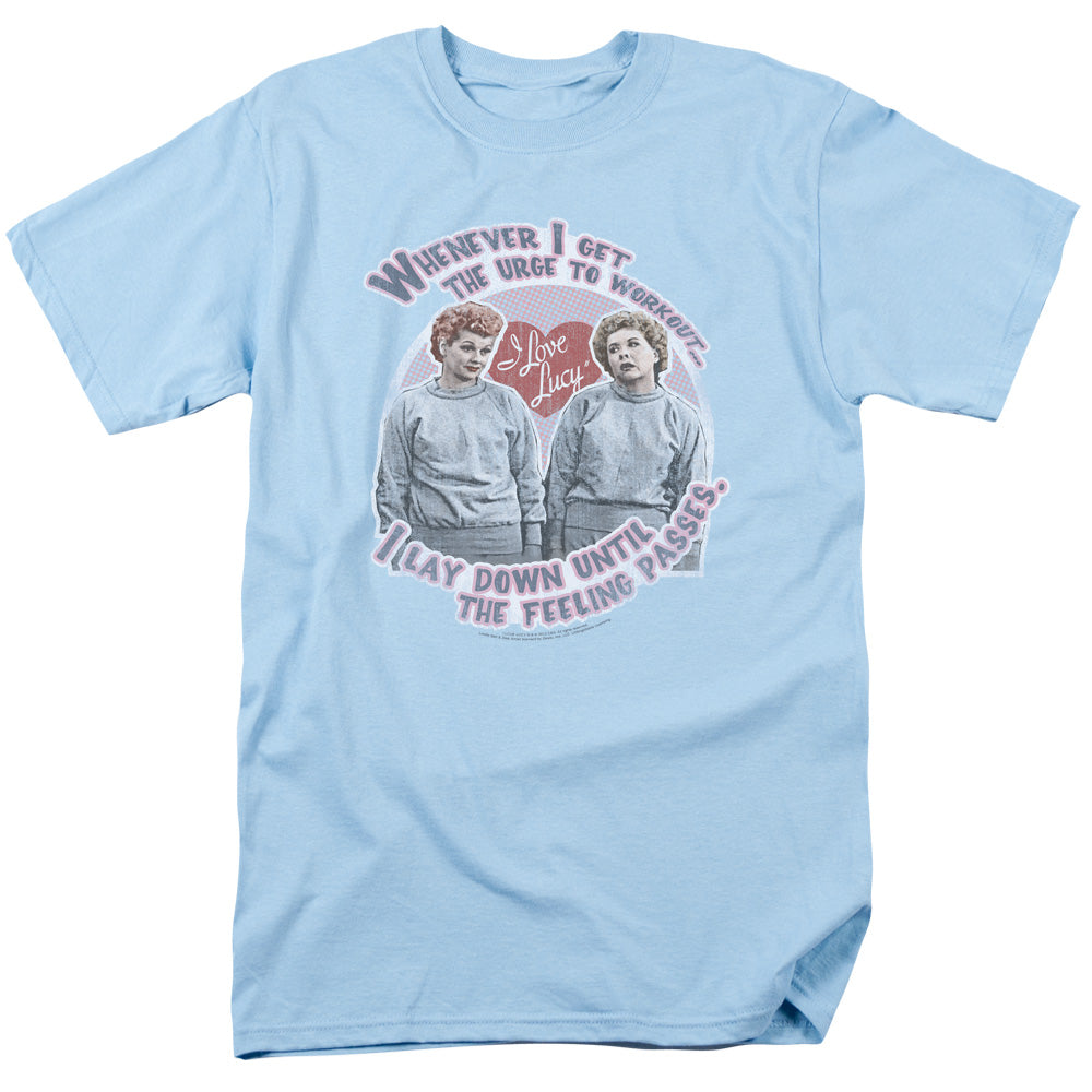 I Love Lucy Lucys Workout Mens T Shirt Light Blue