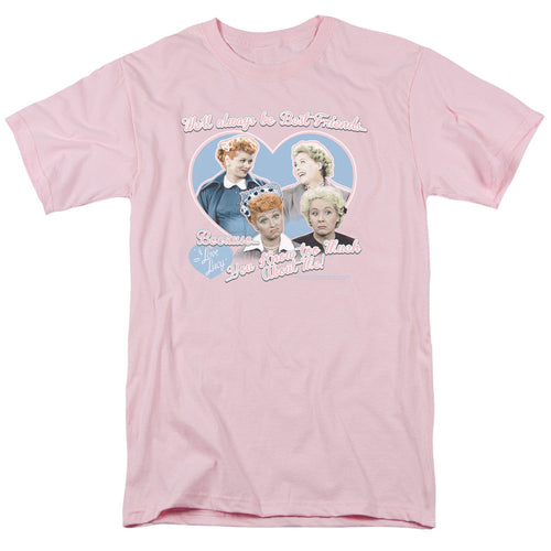 I Love Lucy Always Best Friends Mens T Shirt Pink