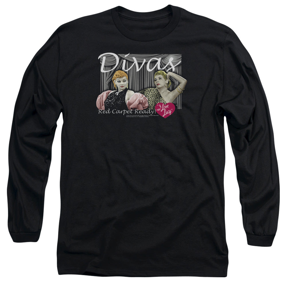 I Love Lucy Divas Mens Long Sleeve Shirt Black Officially Licensed