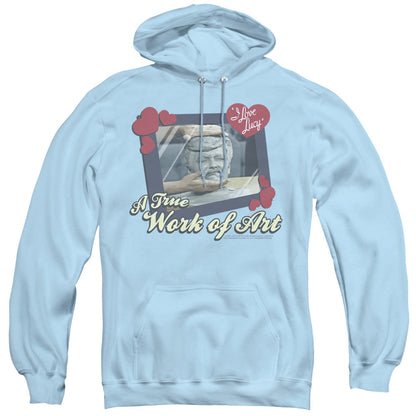 I Love Lucy Work of Art Mens Hoodie Light Blue
