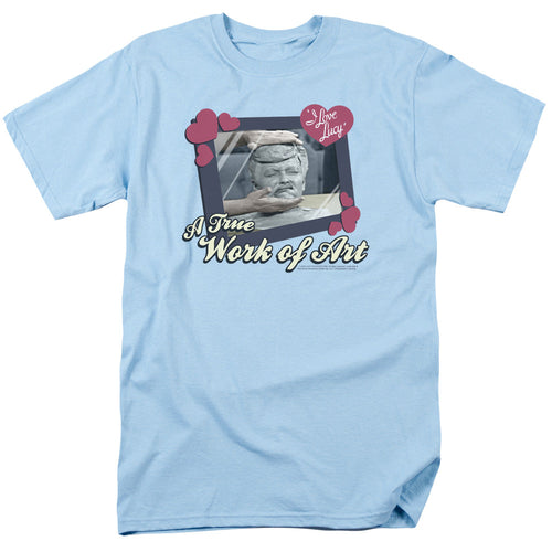 I Love Lucy Work Of Art Mens T Shirt Light Blue