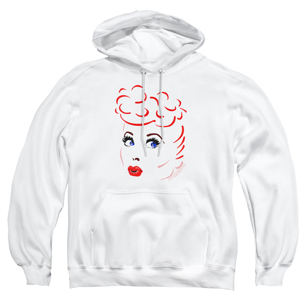 I Love Lucy Lines Face Mens Hoodie White