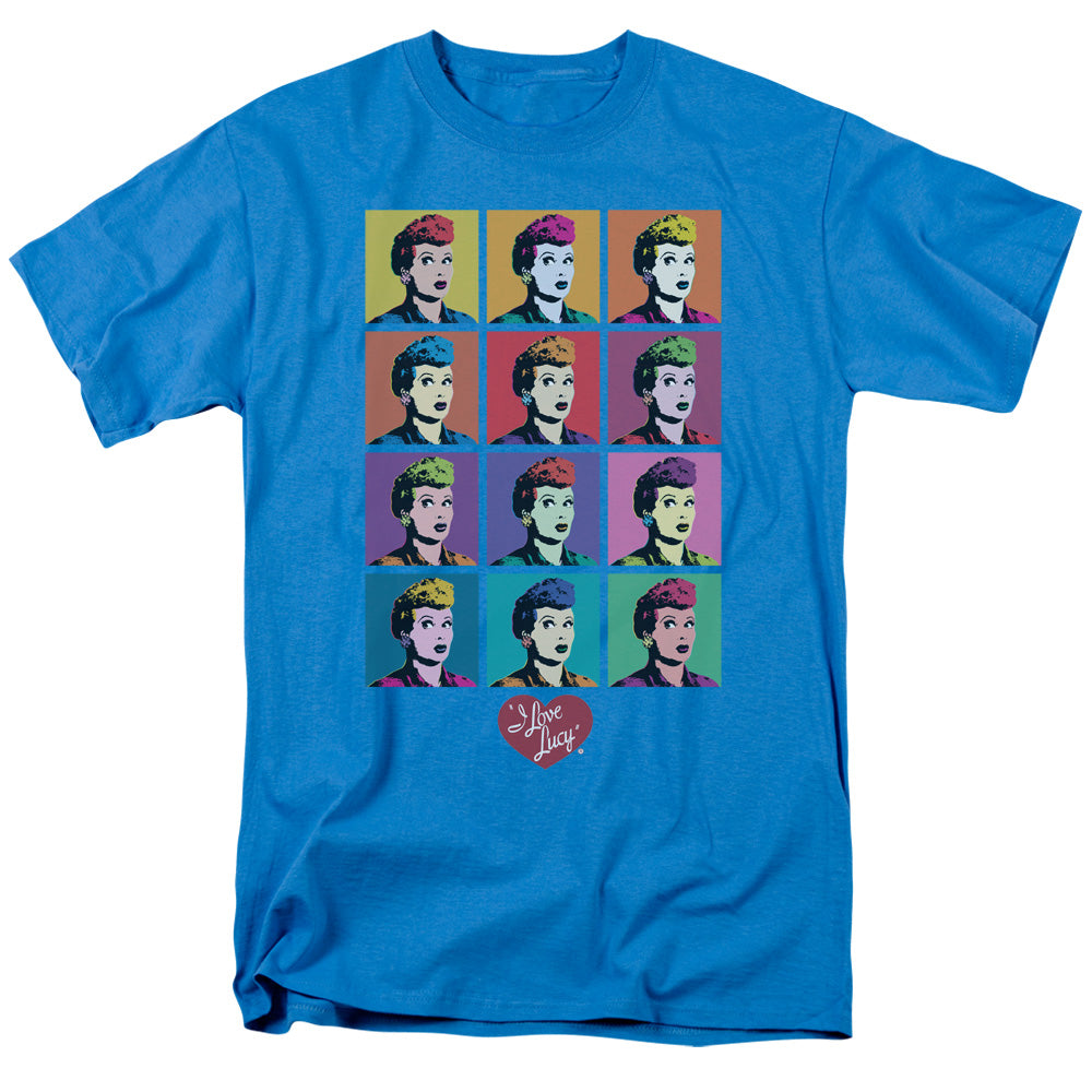 I Love Lucy Worhol Mens T Shirt Turquoise