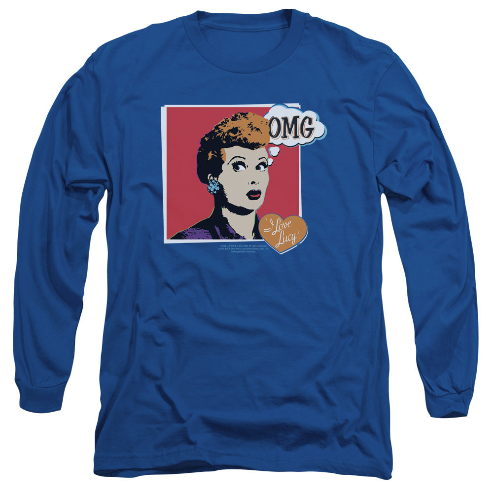 I Love Lucy I Love Worhol Omg Mens Long Sleeve Shirt Royal Blue