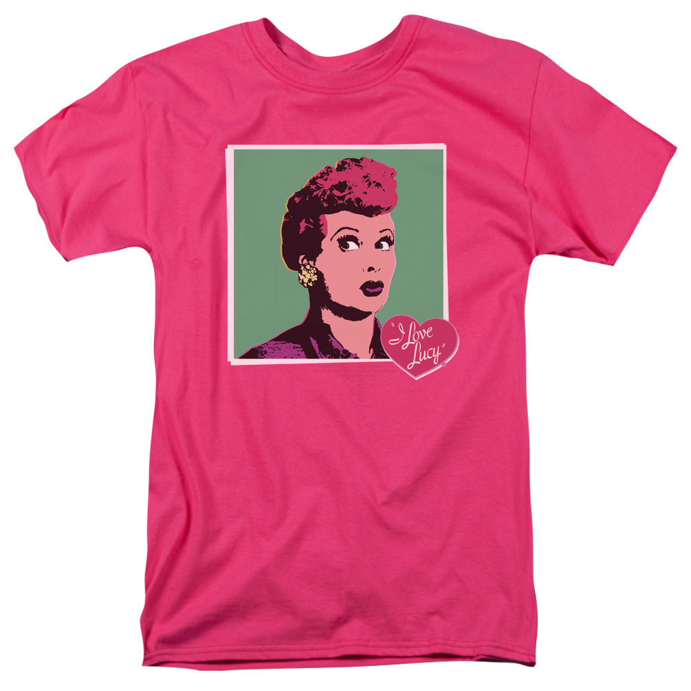 I Love Lucy I Love Worhol Mens T Shirt Hot Pink