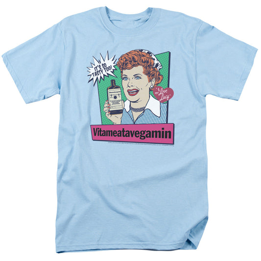 I Love Lucy Vita Comic Mens T Shirt Light Blue