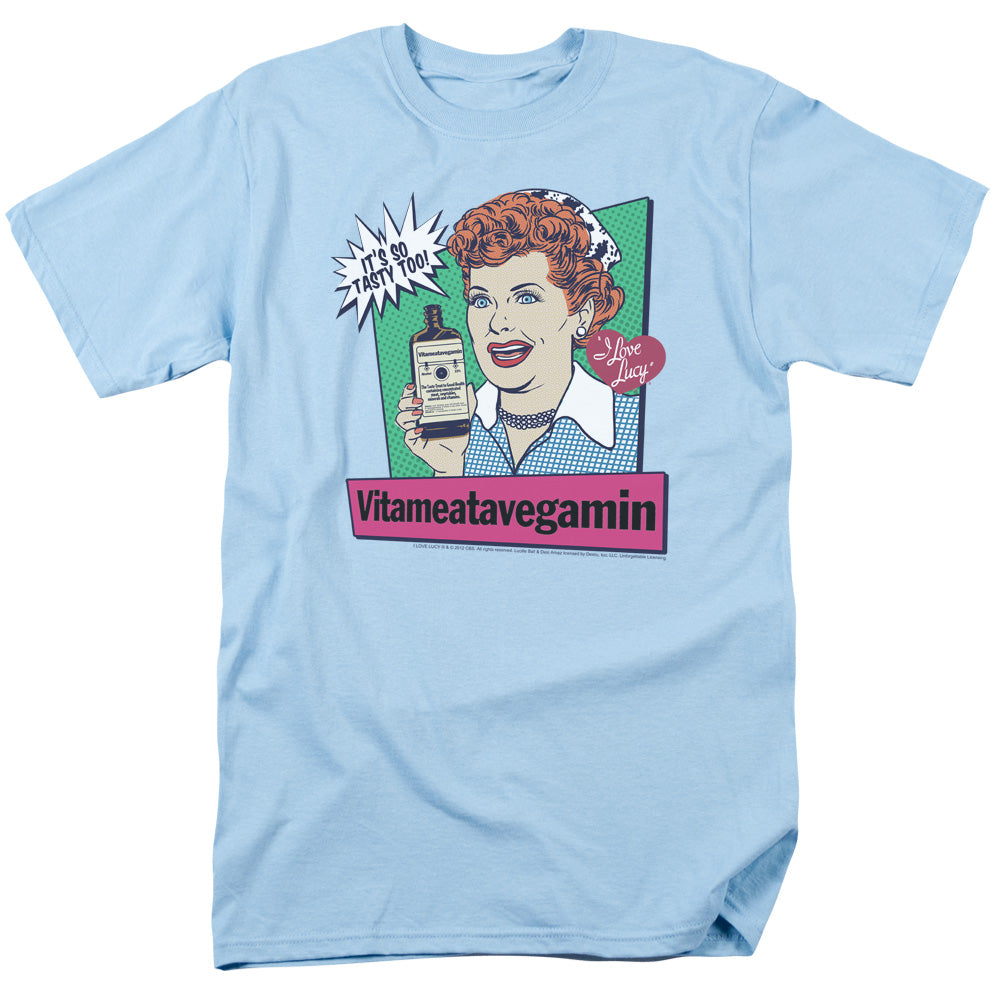 I Love Lucy Vita Comic Mens T Shirt Light Blue