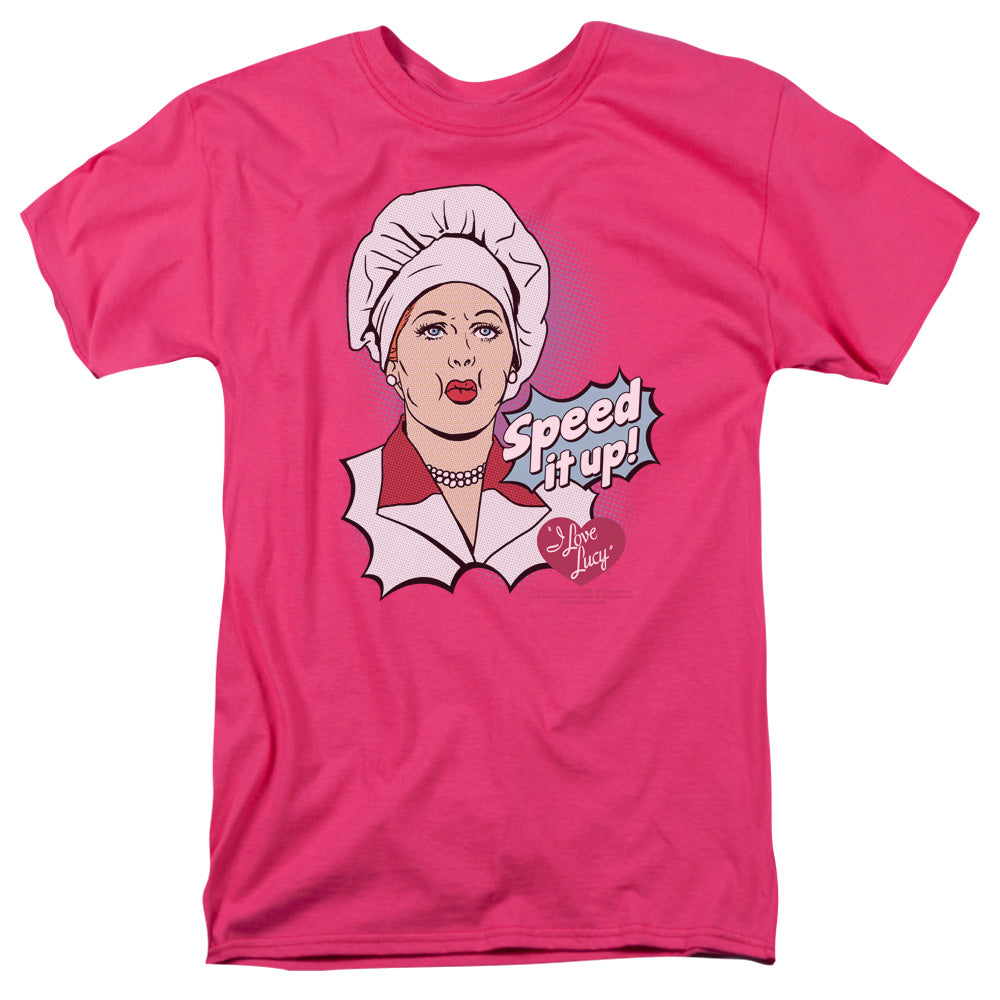 I Love Lucy Speed It Up Mens T Shirt Hot Pink