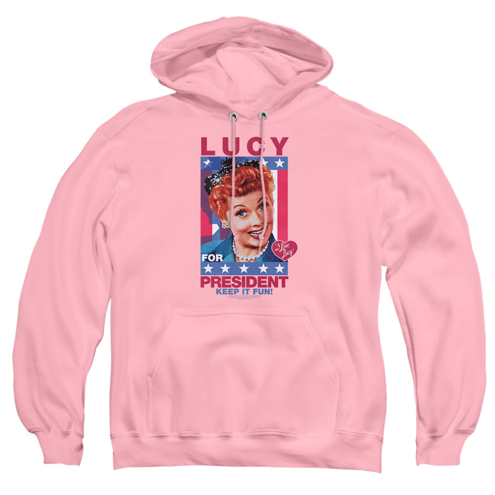 I Love Lucy For President Mens Hoodie Pink