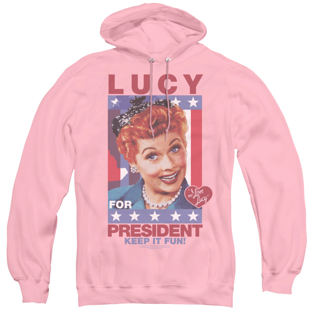 I Love Lucy for President Mens Hoodie Pink
