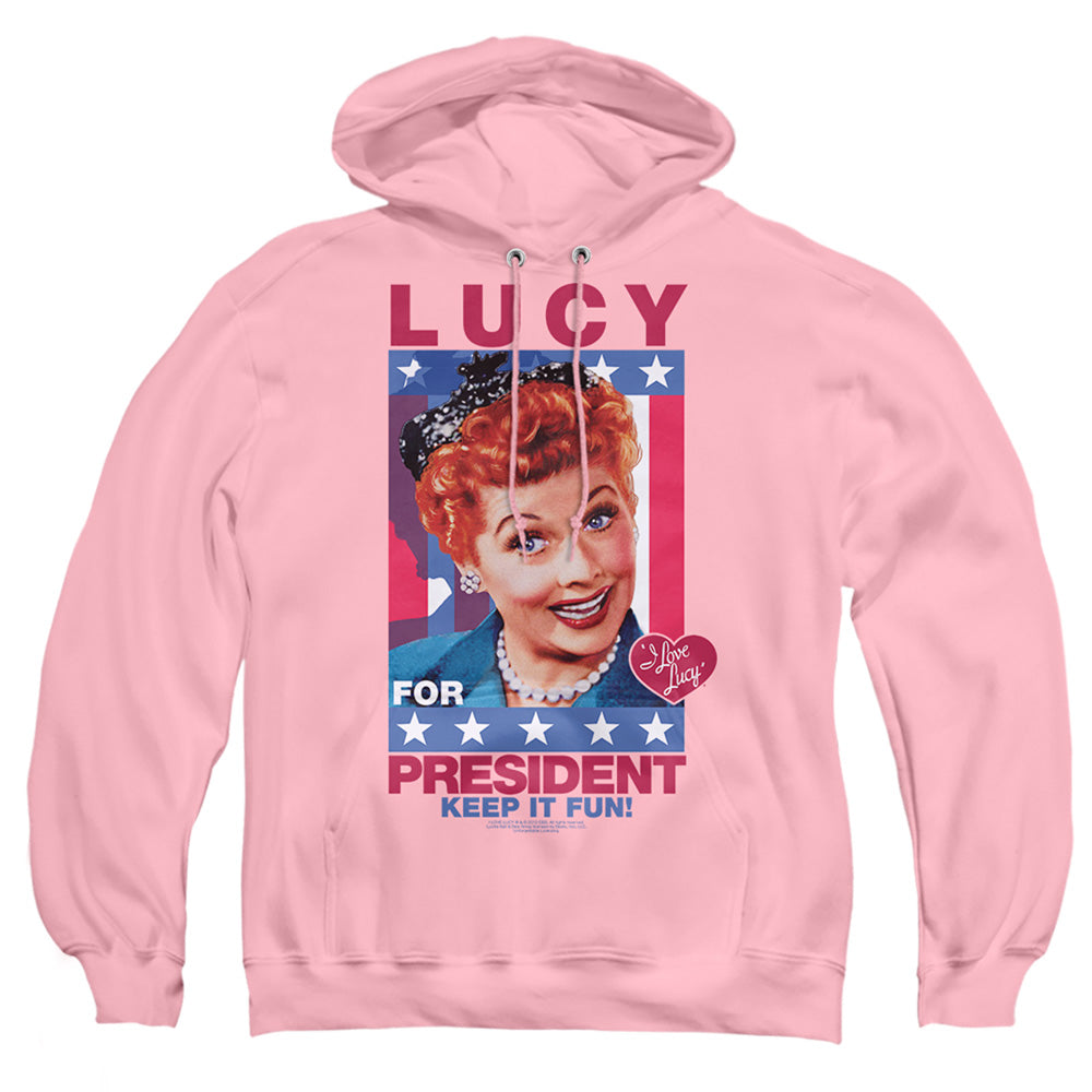 I Love Lucy For President Mens Hoodie Pink