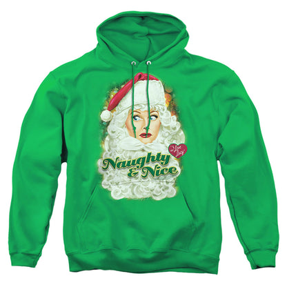 I Love Lucy Santa Mens Hoodie Kelly Green