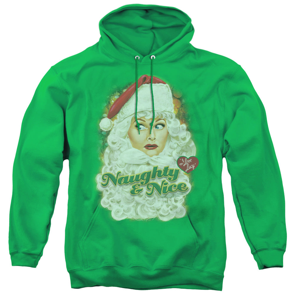 I Love Lucy Santa Mens Hoodie Kelly Green