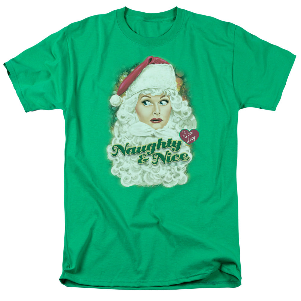 I Love Lucy Santa Mens T Shirt Kelly Green
