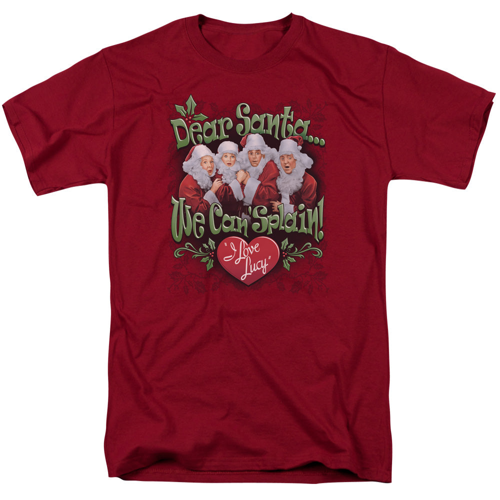 I Love Lucy Dear Santa Mens T Shirt Cardinal