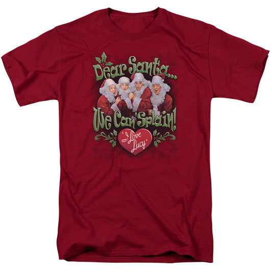 I Love Lucy Dear Santa Mens T Shirt Cardinal