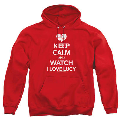 I Love Lucy Keep Calm And Watch Mens Hoodie Red