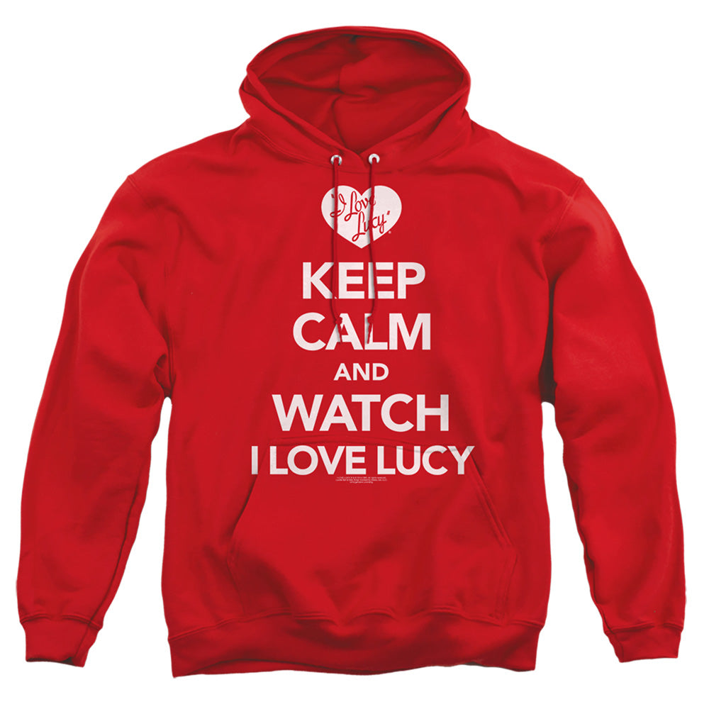 I Love Lucy Keep Calm And Watch Mens Hoodie Red